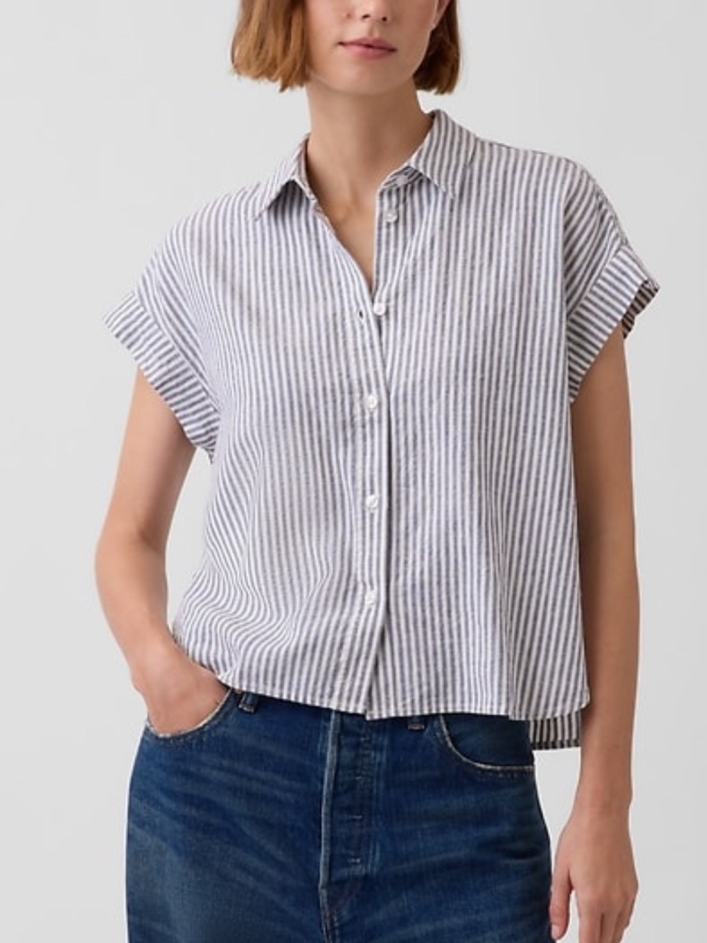 Gap Linen-Blend Oversized Shirt XXL tall